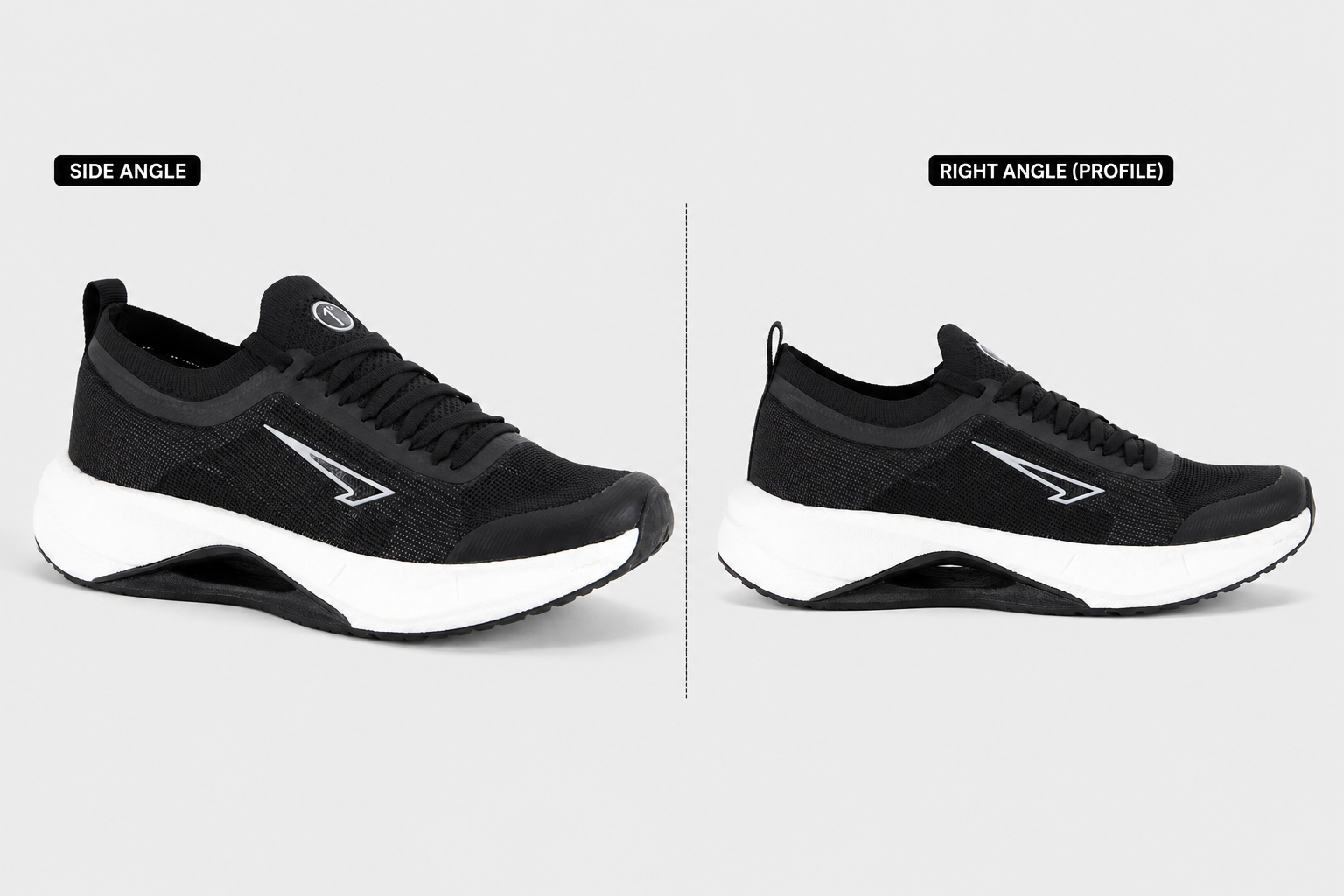 men's premium black sports running shoes with lightweight breathable design