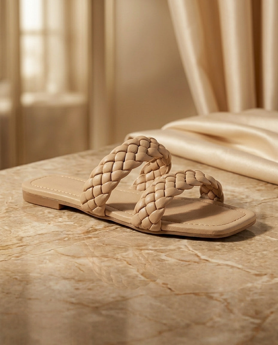 womens-open-toe-woven-flat-sandal-beige-sandal colour
