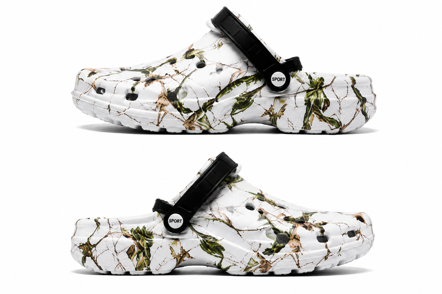 Anti-slip camouflage clogs for indoor and outdoor everyday wear