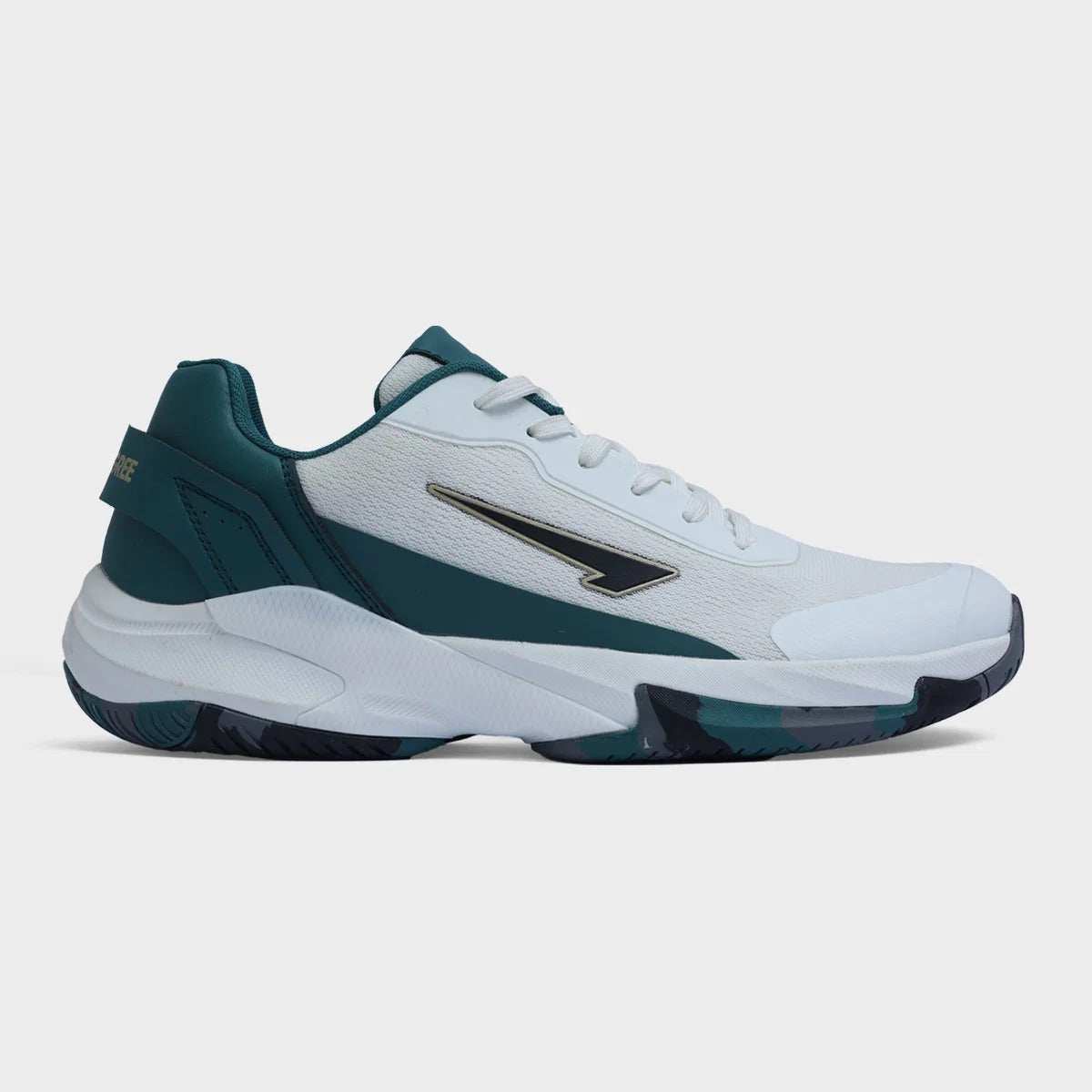 Men's black and white sports sneakers with soft cushioned sole for running and gym


